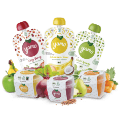 Yamo full line of products, drinks and solid foods. 