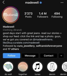 madewell screenshot brand biography